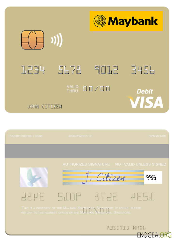 Singapour Maybank Singapour carte de débit visa